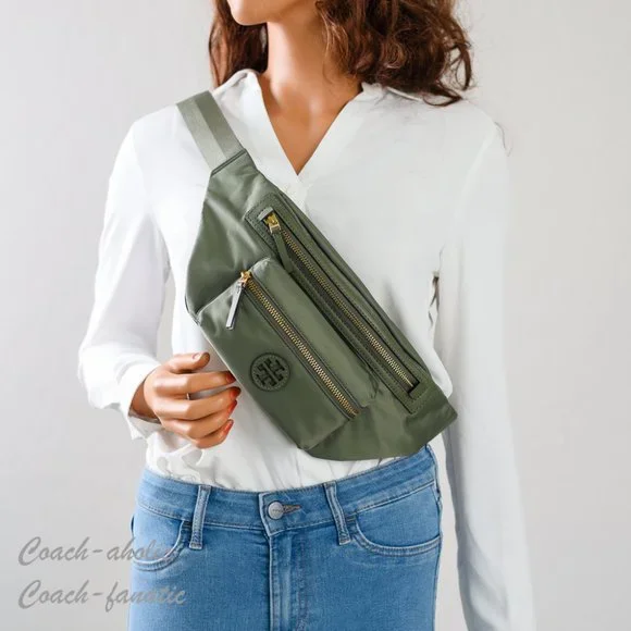 NWT Tory Burch 82508 Nylon Belt Bag Fanny Pack Crossbody in Palm Leaf - Picture 3 of 10